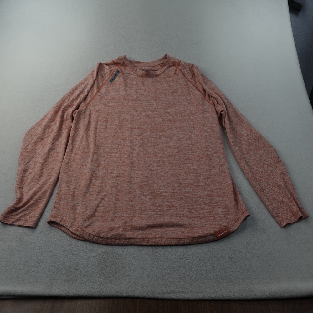 Legends Performance Shirt Mens XL Orange Heather Long Sleeve Athletic Workout